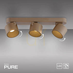 PURE CUP 6227-97 Hnedé stropné svietidlo s 3 LED diódami small 1
