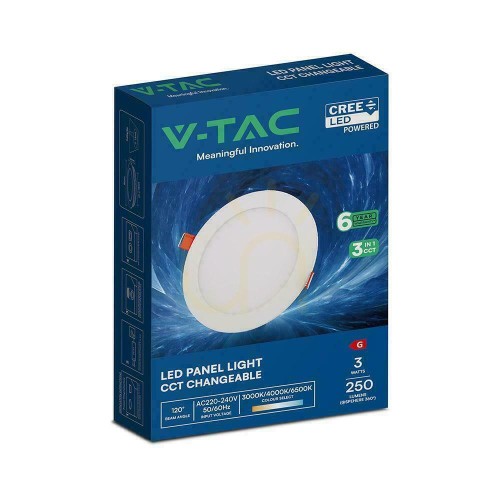 Skontrolujte V-TAC PRO SLIM 3W LED CREE CHIP zapustené stropné svietidlo, okrúhle, 84 x 12 mm, VT-307CCT, 250 lm, 6-ročná záruka V-TAC PRO SLIM 3W LED CREE CHIP zapustené stropné svietidlo, okrúhle, 84 x 12 mm, VT-307CCT, 250 lm, 6-ročná záruka