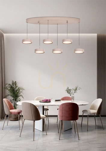 Skontrolujte Závesné svietidlo VALENSOLE Oval s 6 žiarovkami, farba Cashmere, 7062-613 Aviano