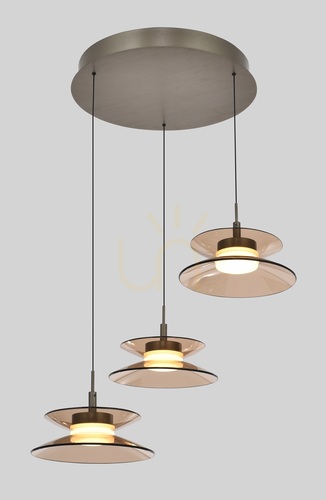 Skontrolujte Závesná lampa CREMA, 3-žiarová, okrúhla, hnedá / kávová tienidlo 5058-321 Aviano