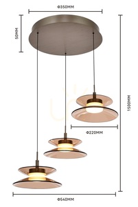 Závesná lampa CREMA, 3-žiarová, okrúhla, hnedá / kávová tienidlo 5058-321 Aviano small 6
