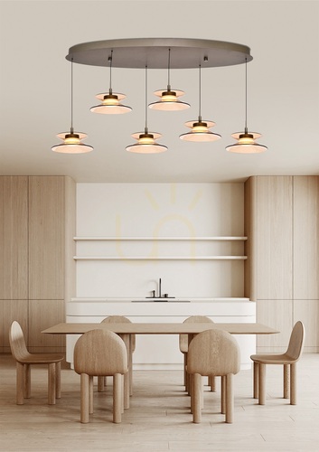 Skontrolujte Závesné svietidlo CREMA Oval s 6 žiarovkami, hnedé / kávové tienidlo 7058-621 Aviano