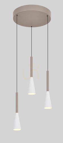 Skontrolujte TROMPTO Okrúhle trojité závesné svietidlo, farba Cashmere, 5050-324 Aviano