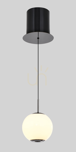Skontrolujte LED závesné svietidlo Aviano LUBERON 6051-105, čierny chróm, biela guľa 12 cm