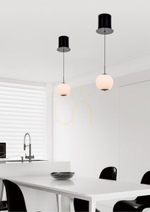 LED závesné svietidlo Aviano LUBERON 6051-105, čierny chróm, biela guľa 12 cm small 0