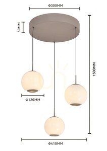 LUBERON Okrúhle trojramenné LED závesné svietidlo, farba Cashmere, 5051-313 Aviano small 4