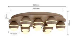 BIARRITZ Okrúhle LED stropné svietidlo, farba Cashmere, 9047-1013, Aviano small 5