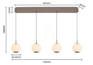 LUBERON Cashmere 7051-413 Aviano – 4-žiarové rovné LED závesné svietidlo small 3