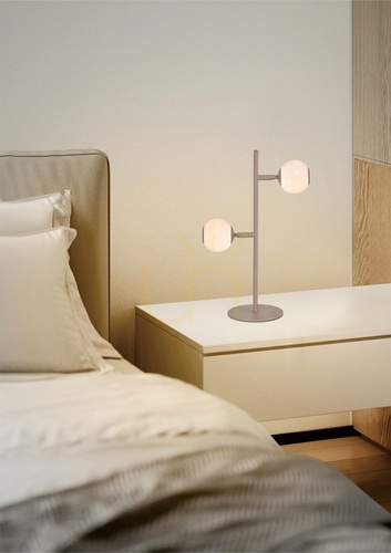 Skontrolujte LUBERON Pieskovo sfarbená podlahová lampa s dvoma LED žiarovkami 8051-213 Aviano