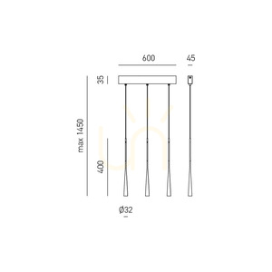 Závesné svietidlo DAFNE S/3P FDA3PB White Gea Luce small 1