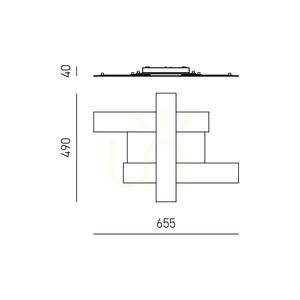 Stropné svietidlo DOHA P/P FDOPN1, čierne, Gea Luce small 1