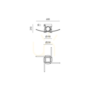 LED stropné svietidlo Gea Luce TOSCA P/4 FTOPN4 biele 60 W 4000 K small 1