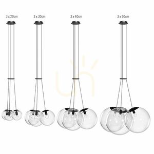 Závesné svietidlo s.luce Orb Cluster, hnedé, sklenené, 3× E27, Ø 50 cm small 6