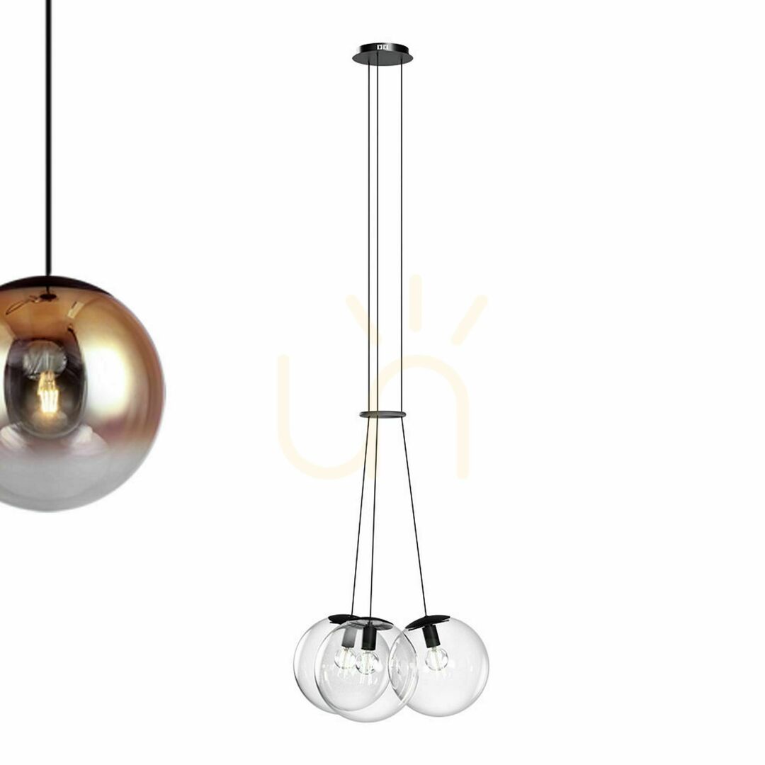 Náhľad Závesné svietidlo s.luce Orb Cluster, číre sklo, 3× E27, Ø 50 cm Závesné svietidlo s.luce Orb Cluster, číre sklo, 3× E27, Ø 50 cm