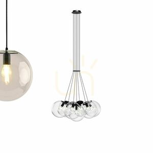Závesné svietidlo s.luce Orb Cluster, zlaté, 7 sklenených gúľ, 7× E27 small 10