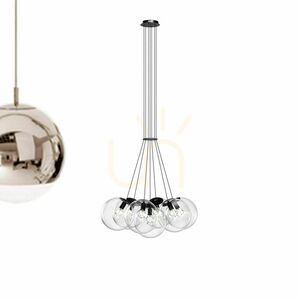 Závesné svietidlo s.luce Orb, 7× E27, dymové sklo, Ø 50 cm small 13
