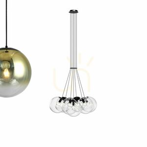 Závesné svietidlo s.luce Orb Cluster, 7 × E27, dymové sklo small 9