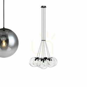 Závesné svietidlo s.luce Orb Cluster, 7× E27, dymové sklo small 11