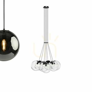Závesné svietidlo s.luce Orb Cluster, 7× E27, dymové sklo small 12