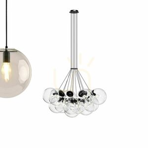 Závesný luster s.luce Orb Cluster, 13× E27, číre sklenené gule 8 Závesný luster s.luce Orb Cluster, 13× E27, číre sklenené gule small 8