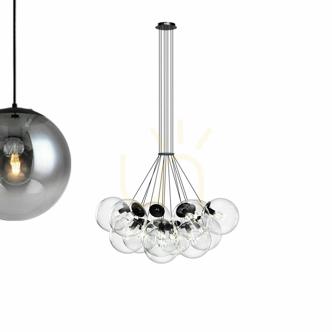 Náhľad Závesný luster s.luce Orb Cluster, 13 svetiel, dymové sklo, E27 Závesný luster s.luce Orb Cluster, 13 svetiel, dymové sklo, E27