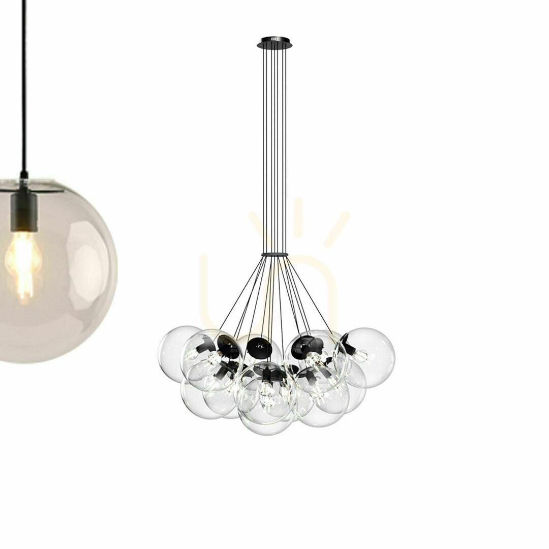 Displej Závesný luster s.luce Orb Cluster, 13× E27, dymové sklo Závesný luster s.luce Orb Cluster, 13× E27, dymové sklo