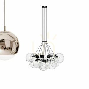 Závesný luster s.luce Orb Cluster so sklenenými guľami, zlatý, 13× E27 small 14