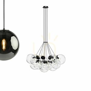 Závesný luster s.luce Orb Cluster, 13× E27, dymové sklo 13 Závesný luster s.luce Orb Cluster, 13× E27, dymové sklo small 13