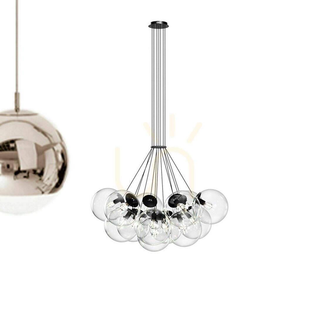 Šou Závesný luster s.luce Orb Cluster, 13 × E27, dymové sklo Závesný luster s.luce Orb Cluster, 13 × E27, dymové sklo