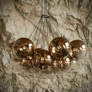 Závesný luster s.luce Orb Cluster s 13 sklenenými guľami, medený, 13× E27 small 1
