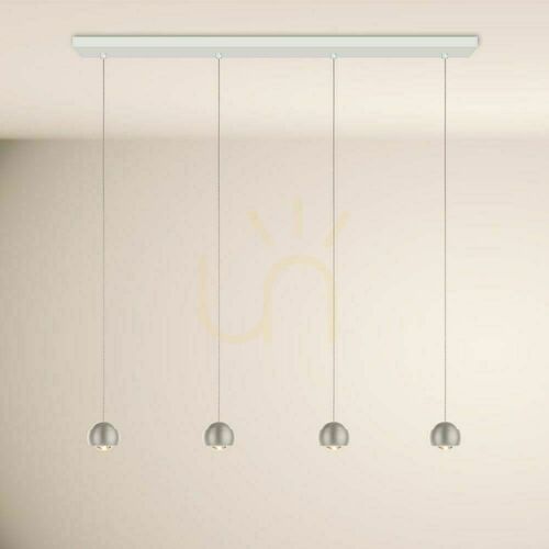 Skontrolujte LED závesné svietidlo s.luce Beam, 4 svetlá, 32 W, 120 cm, strieborné, stmievateľné