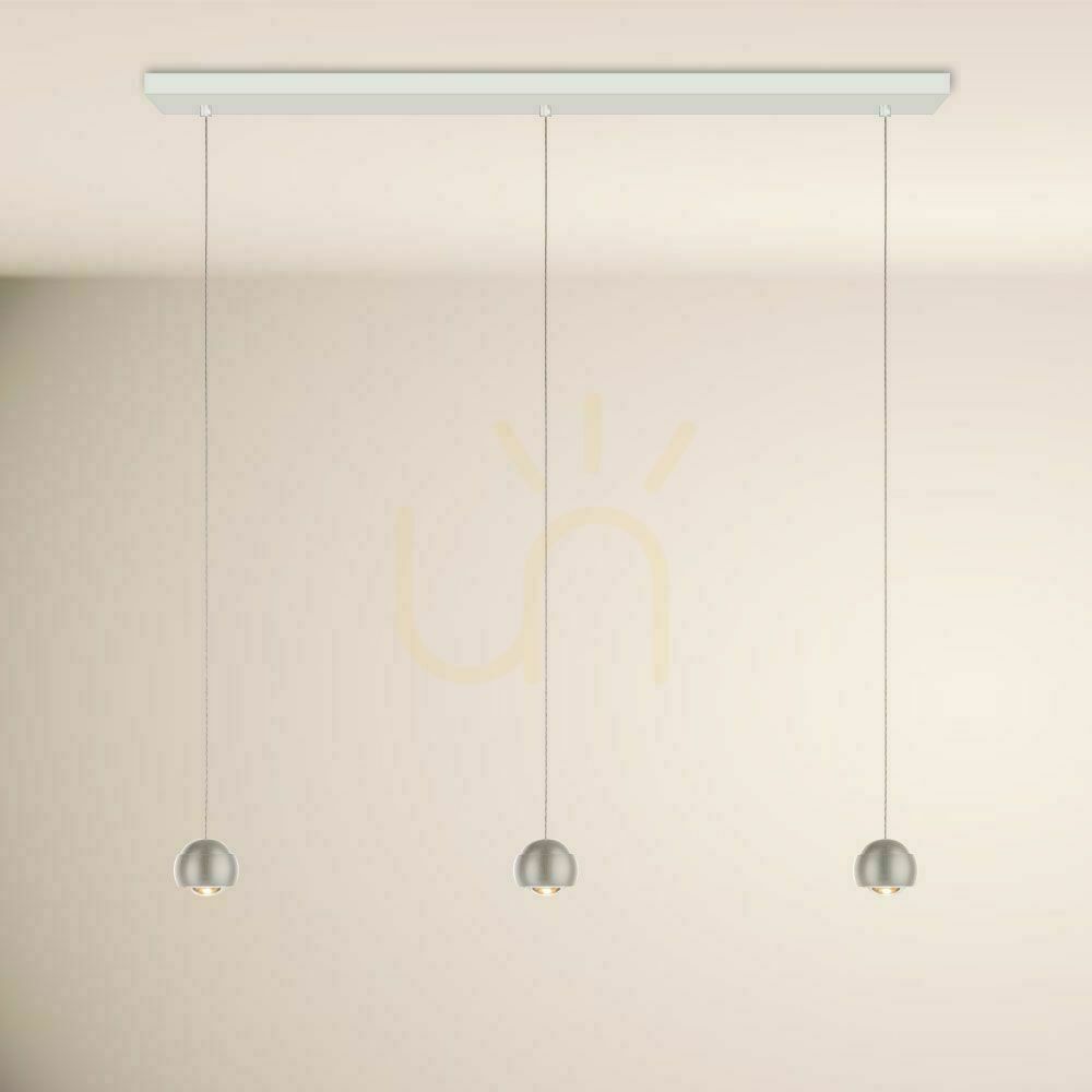 Lampă suspendată LED s.luce Beam, 3 lumini, 24 W, 3000 K, 120 cm, argintie, dimabilă