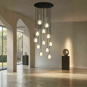 Závesný luster s.luce Belluna, 12 × E14, priehľadné sklo small 0
