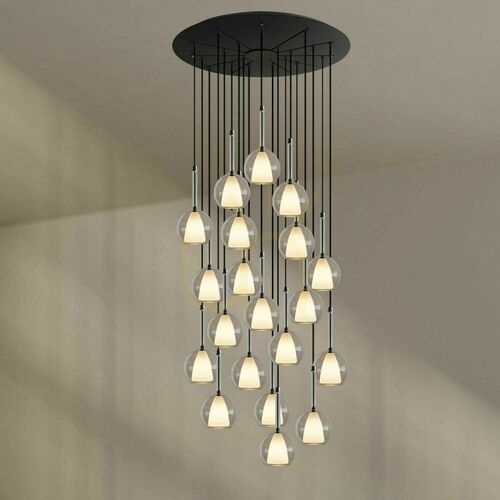 Skontrolujte Závesný luster s.luce Belluna, 20× E14, priehľadné sklo, Ø 120 cm