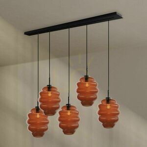 Závesné svietidlo s.luce Echos, 5 × E27, viacfarebné sklo, dĺžka 160 cm small 12