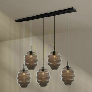 Závesné svietidlo s.luce Echos, hnedé, 5× E27, 160 cm, sklenené tienidlá Ø 25 cm 13 Závesné svietidlo s.luce Echos, hnedé, 5× E27, 160 cm, sklenené tienidlá Ø 25 cm small 13