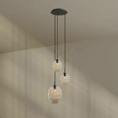 Skontrolujte Závesný luster s.luce Echos, 3× E27, priehľadné sklo