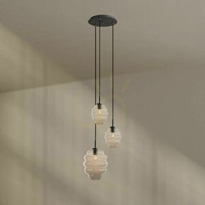 Závesný luster s.luce Echos, 3× E27, priehľadné sklo small 1