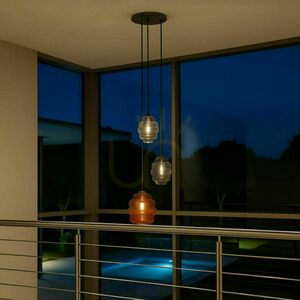 Závesný luster s.luce Echos Gallery, 3× E27, viacfarebný, sklo a kov small 2