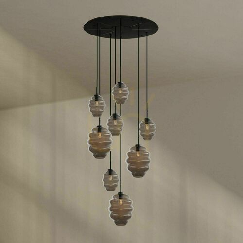 Skontrolujte Závesný luster s.luce Echos, 8× E27, dymové sklo