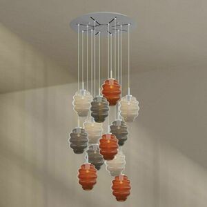 Závesný luster s.luce Echos, 12 × E27, viacfarebný, sklenený small 1