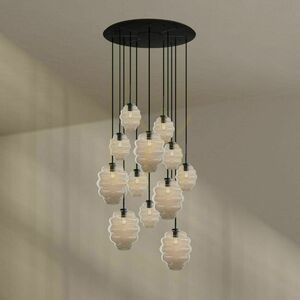 Závesný luster s.luce Echos, 12 × E27, priehľadné sklo small 0
