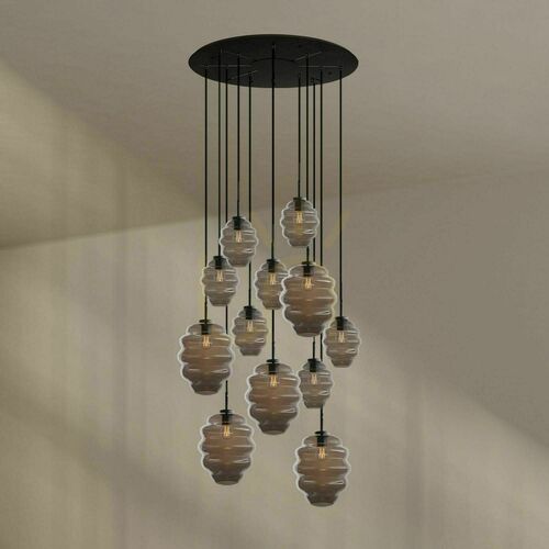 Skontrolujte Závesný luster s.luce Echos, 12 × E27, dymové sklo, Ø 80 cm