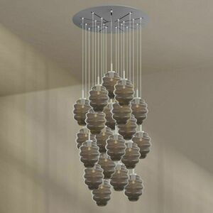 Závesný luster s.luce Echos, dymové sklo, 20 × E27, Ø 120 cm 0 Závesný luster s.luce Echos, dymové sklo, 20 × E27, Ø 120 cm small 0
