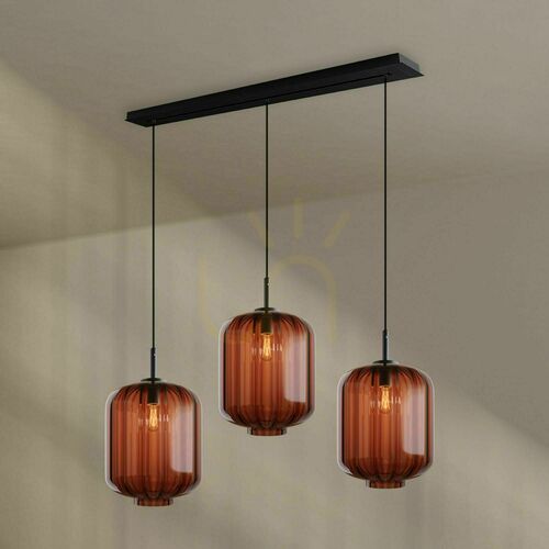 Skontrolujte Závesné svietidlo s.luce Velo, 3× E27, číre sklo, Ø 25 cm, stropná lišta 120 cm