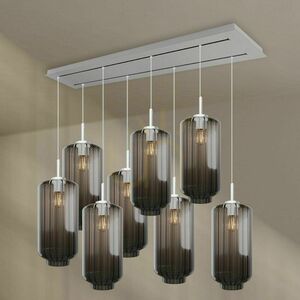 Závesné svietidlo s.luce Velo, 8× E27, dymové sklo, 160 cm, 2 rady 1 Závesné svietidlo s.luce Velo, 8× E27, dymové sklo, 160 cm, 2 rady small 1