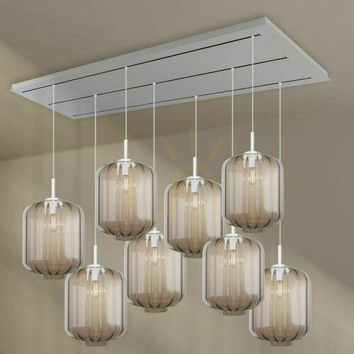 Skontrolujte Závesný luster s.luce Velo, 8 × E27, číre sklo, 200 cm, 3 rady