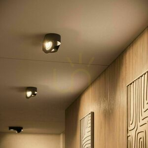 Stropné LED bodové svietidlo s.luce Santa Duo, čierne, 22 W, 2700 K, stmievateľné, otočné small 1