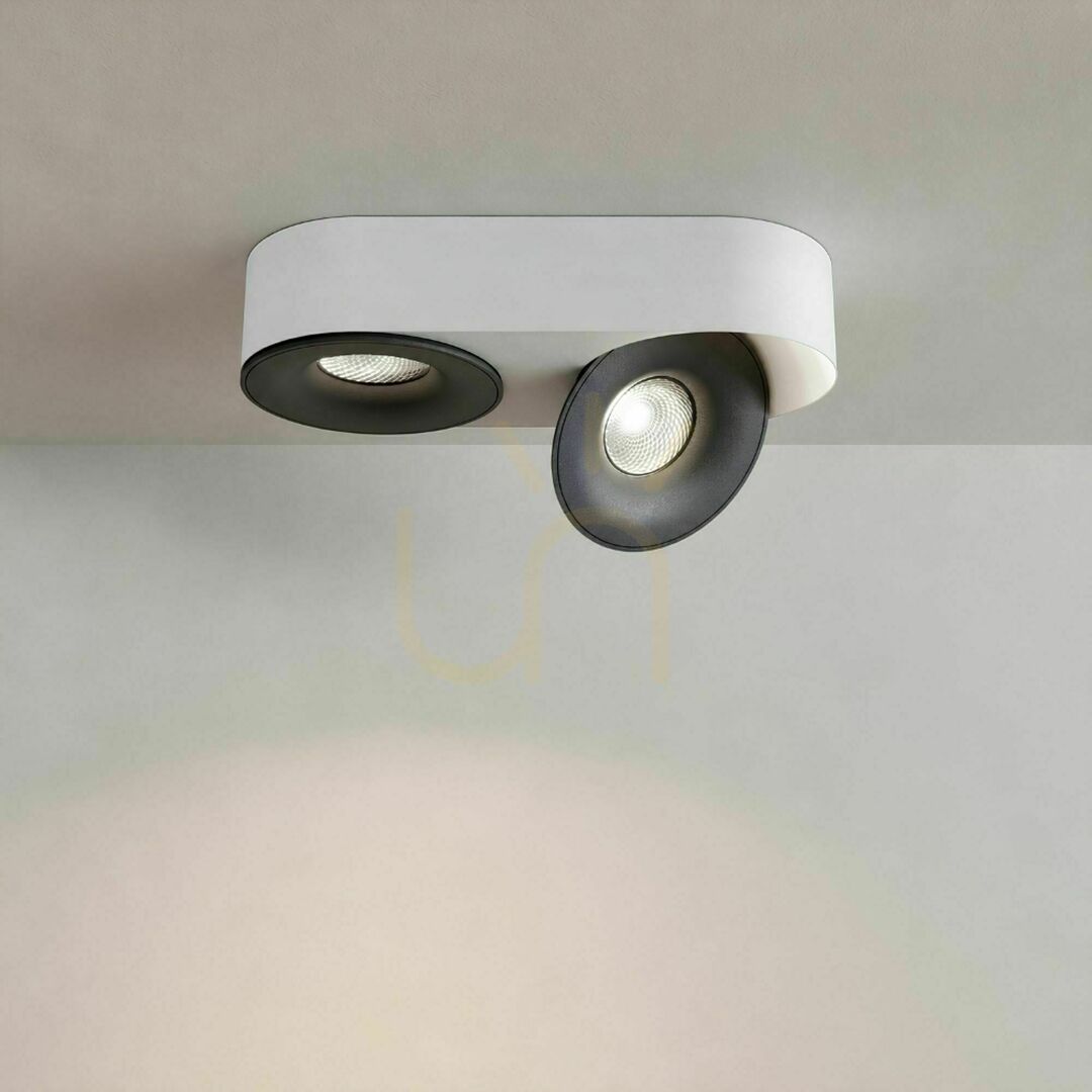 vyhliadka Stropné LED bodové svietidlo s.luce Santa Duo, čierne, otočné, 22 W, 4000 K, stmievateľné Stropné LED bodové svietidlo s.luce Santa Duo, čierne, otočné, 22 W, 4000 K, stmievateľné