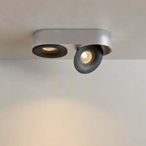 Skontrolujte Stropné LED bodové svietidlo s.luce Santa Duo 22 W, 2700 K, strieborné, otočné, stmievateľné